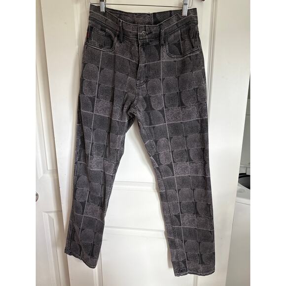 Pleasures Fingerprint Denim Jeans Black Purple AOP Streetwear Sz 30 - Picture 2 of 6